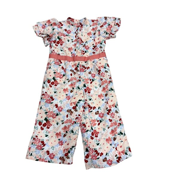 Floral Girls Ruffle Sleeve Jumpsuit By Janie And Jack Size 3 - Picture 1 of 4